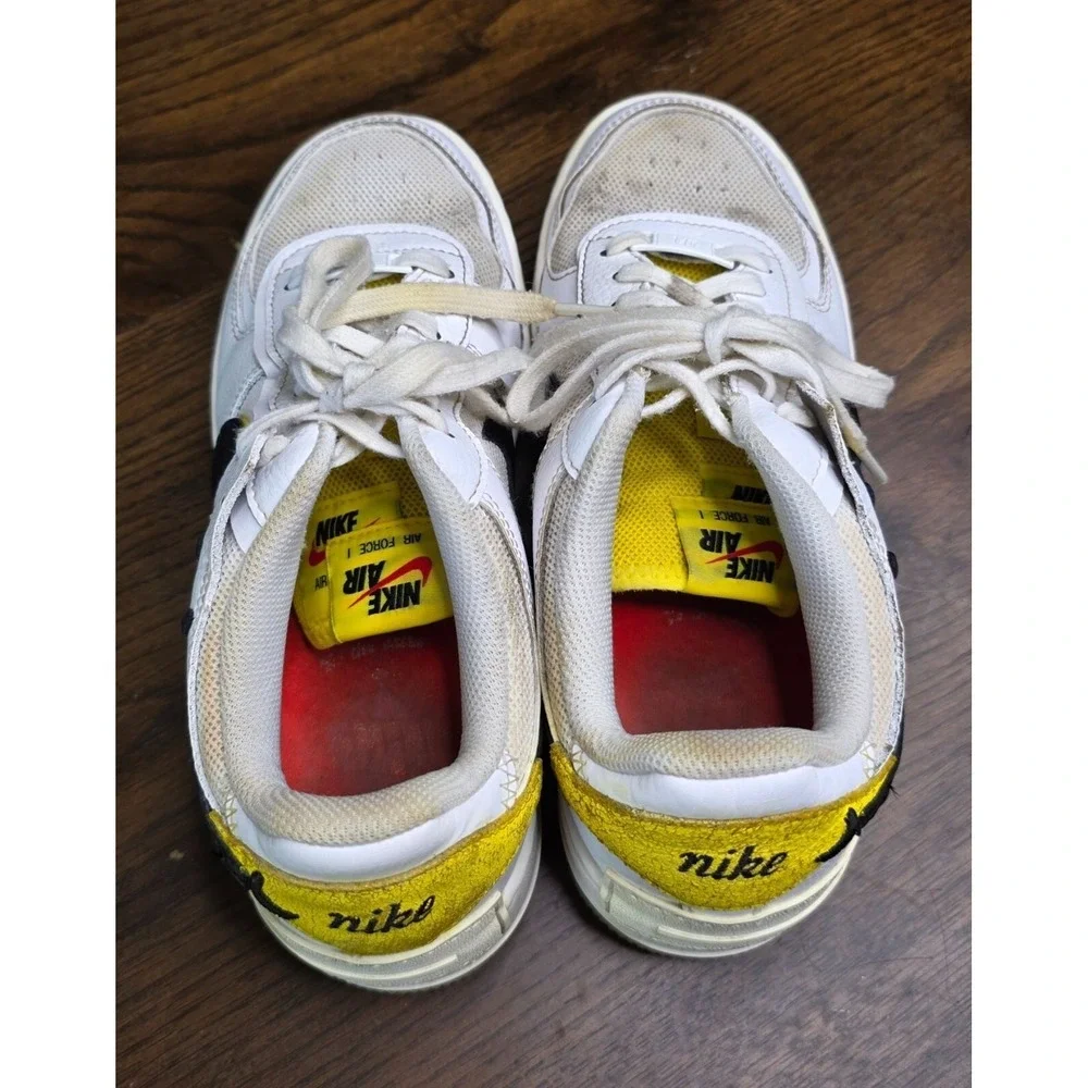 Nike Air Force 1 Shadow Womens Sneakers Size 8 White Yellow Black‎ Leather